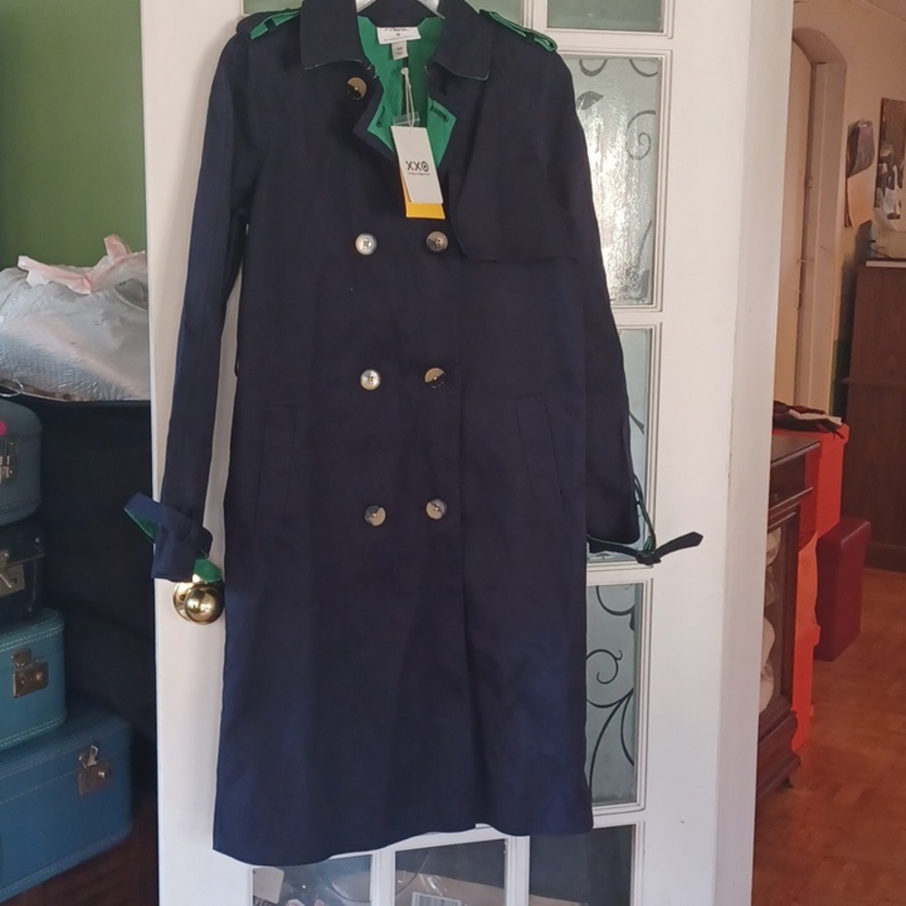 3:1 Philip  Lim rain coat women's size xsmall blue green